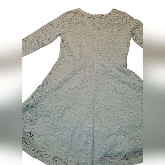 Sandy & Sid Floral Lace A line Scoop Neck 3/4 sleeve Dress, Size Medium - Picture 3 of 7